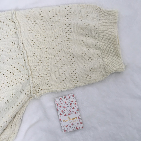 Free People White Sands Oversize Pullover Sweater Top Size L - NWT - Picture 7 of 9